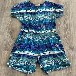Marsh Landing Blue Patterned Romper